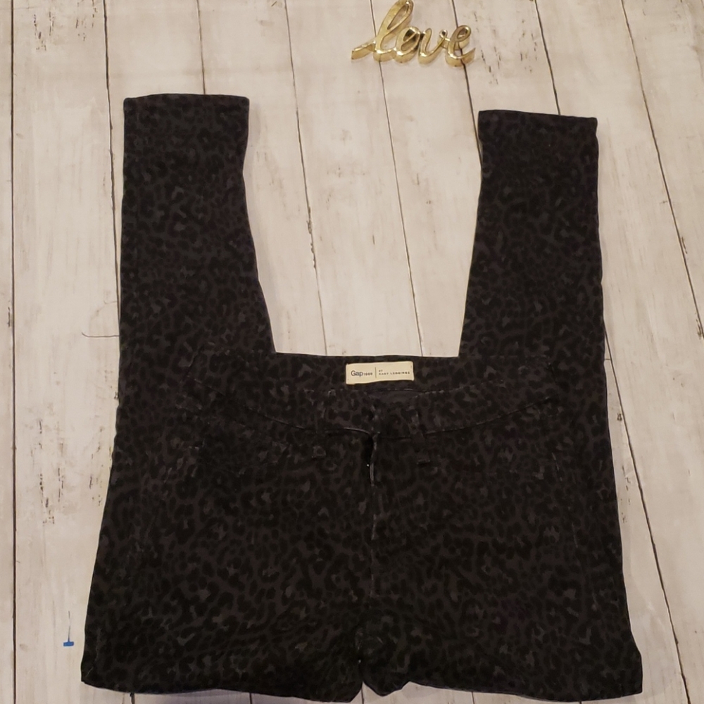 Gap easy legging leopard print black size 27